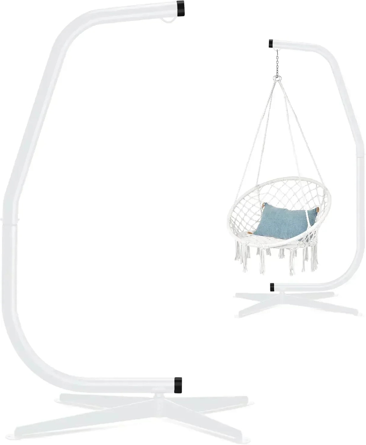 Best Choice Products Metal Hanging Hammock C-Stand for Chair Weather Resistant Finish