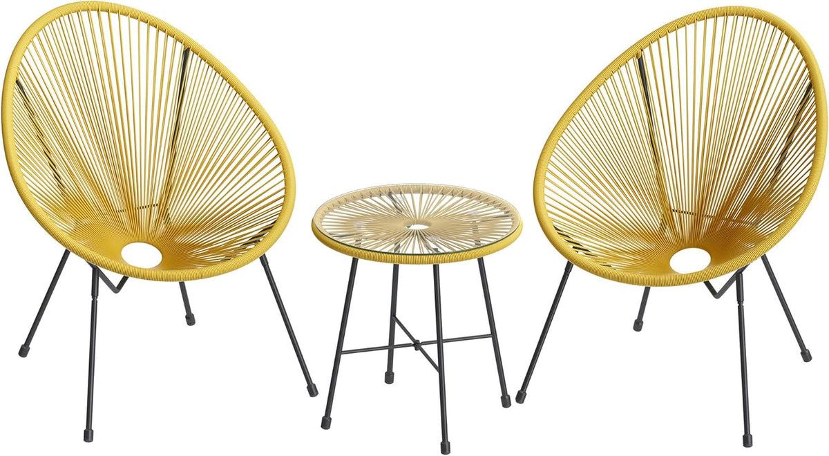 Outdoor Settee 2-Seat Garden Furniture with Backrest PE Rattan