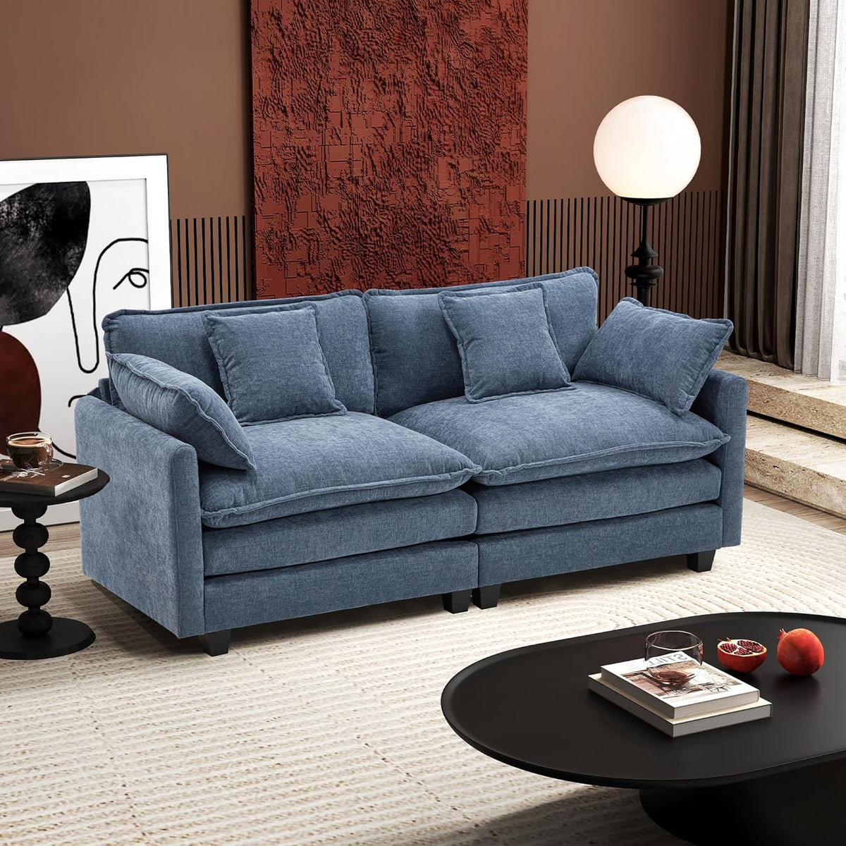 ihanherry 146-inch U-shaped modern sofa modular area cloud sofa