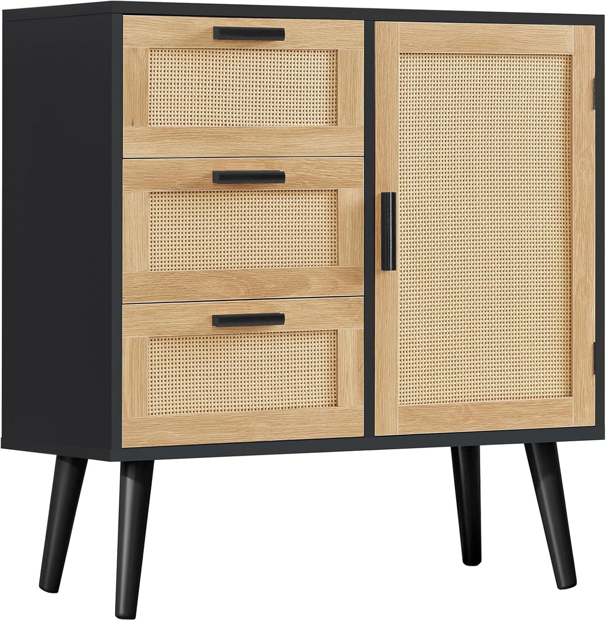 Iwell Storage Cabinet with 2 Drawers & Adjustable Shelves, Cupboard, Floor Cabinet