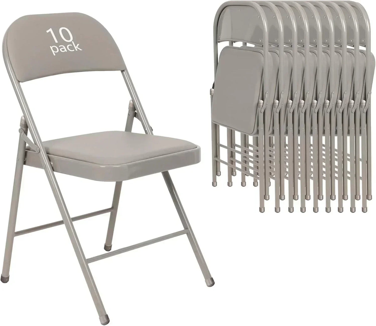 6 Pack Black Folding Chairs with Leather Chairs Events Office Wedding Party Upholstered Chairs