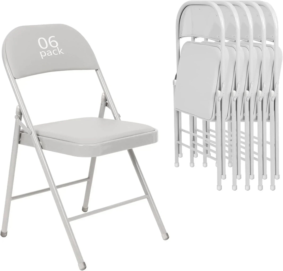 6 Pack Black Folding Chairs with Leather Chairs Events Office Wedding Party Upholstered Chairs