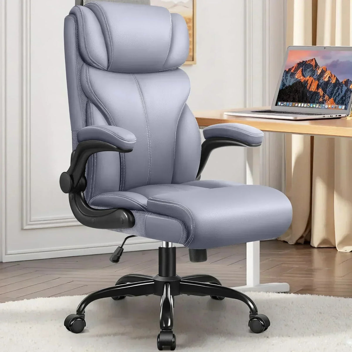 Office Chair Large High-Foot Computer Desk Chair Chair Lumbar Support Rotating Computer Chair