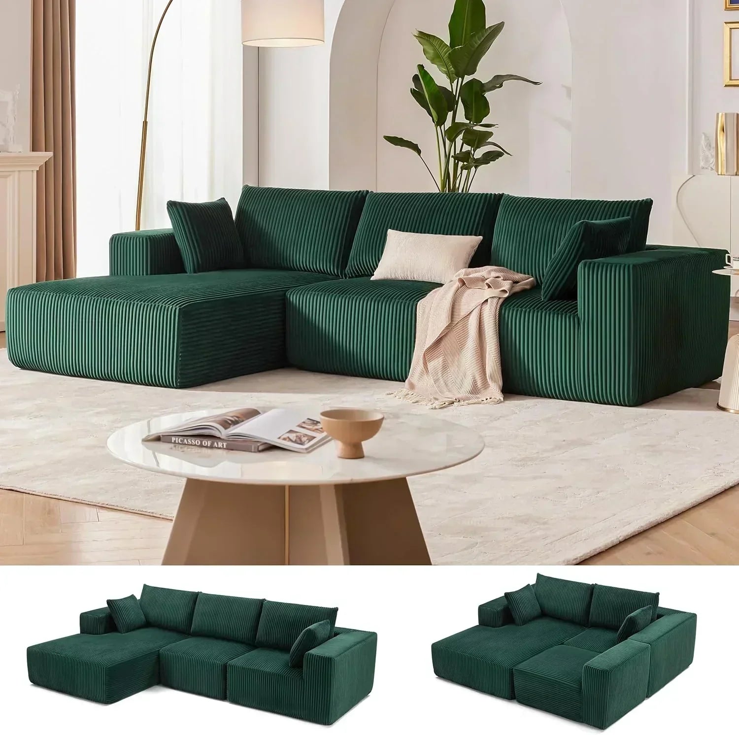 108-inch modular sofa cloud modular sofa with deep seat and reclining chair upholstered sofa