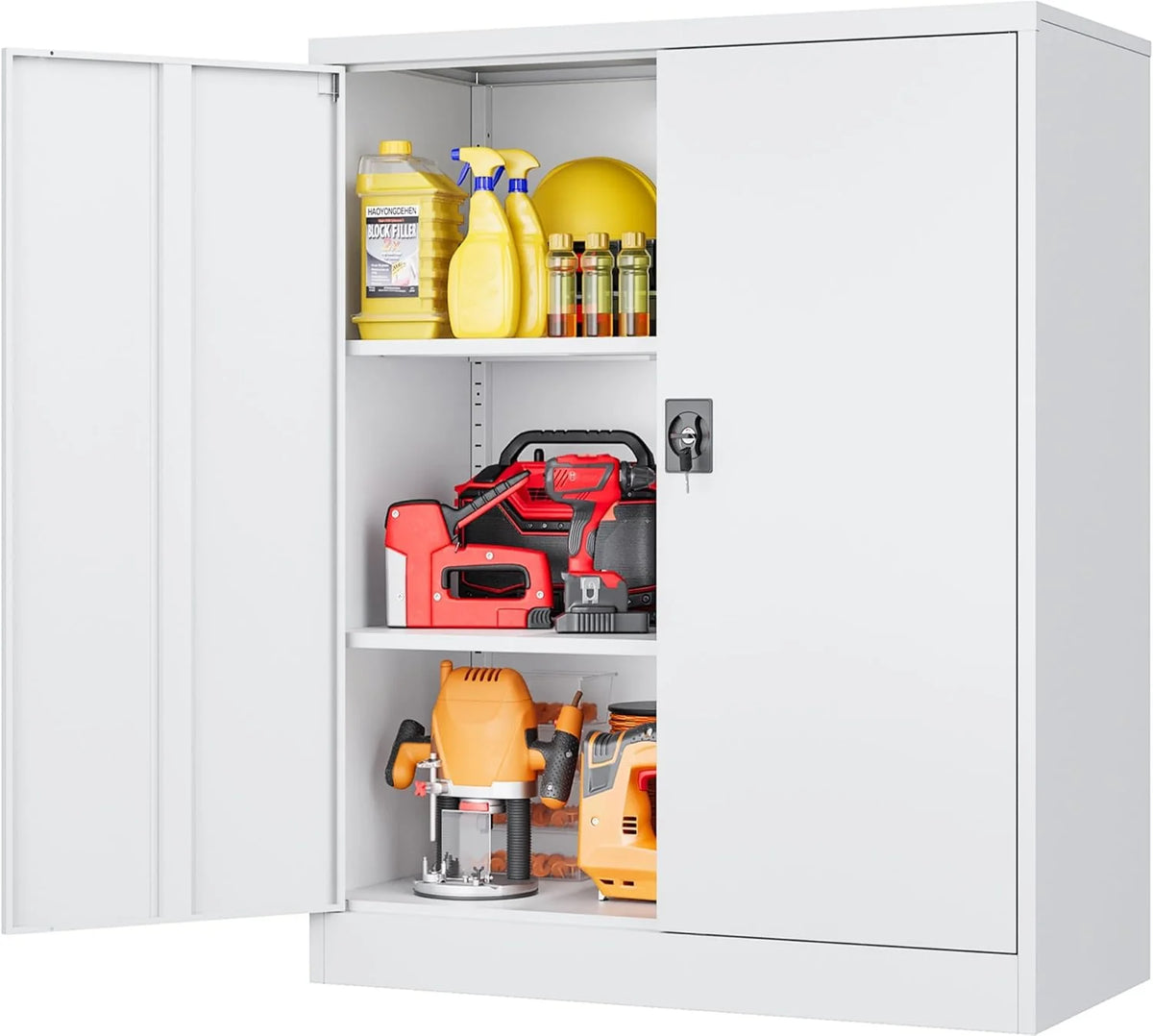 SISESOL Metal Storage Cabinet with Wheels,75 inch Tall Rolling Garage Storage Cabinet