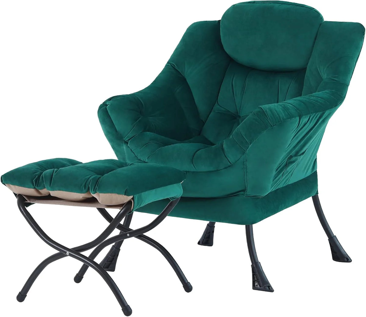 Tiita Lazy Chair with Ottoman Modern Large Accent Lounge Chair Leisure Sofa Armchair Ottoman