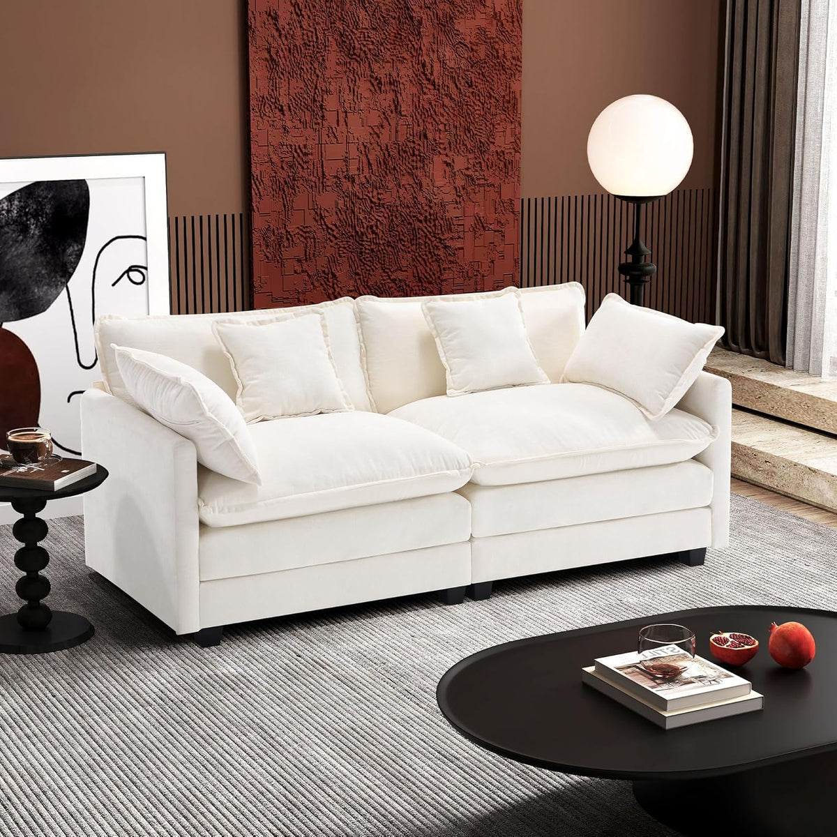 ihanherry 146-inch U-shaped modern sofa modular area cloud sofa