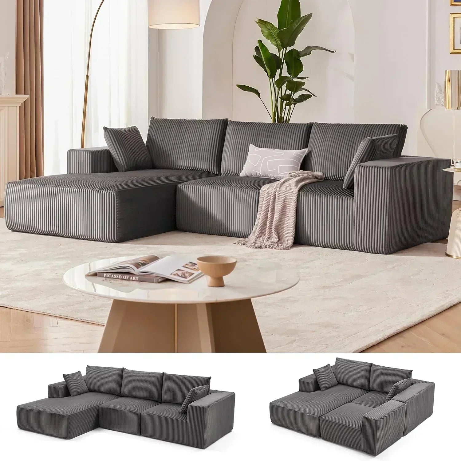 108 inch sectional sofa cloud sectional sofa with deep seat modern sectional L shaped sofa