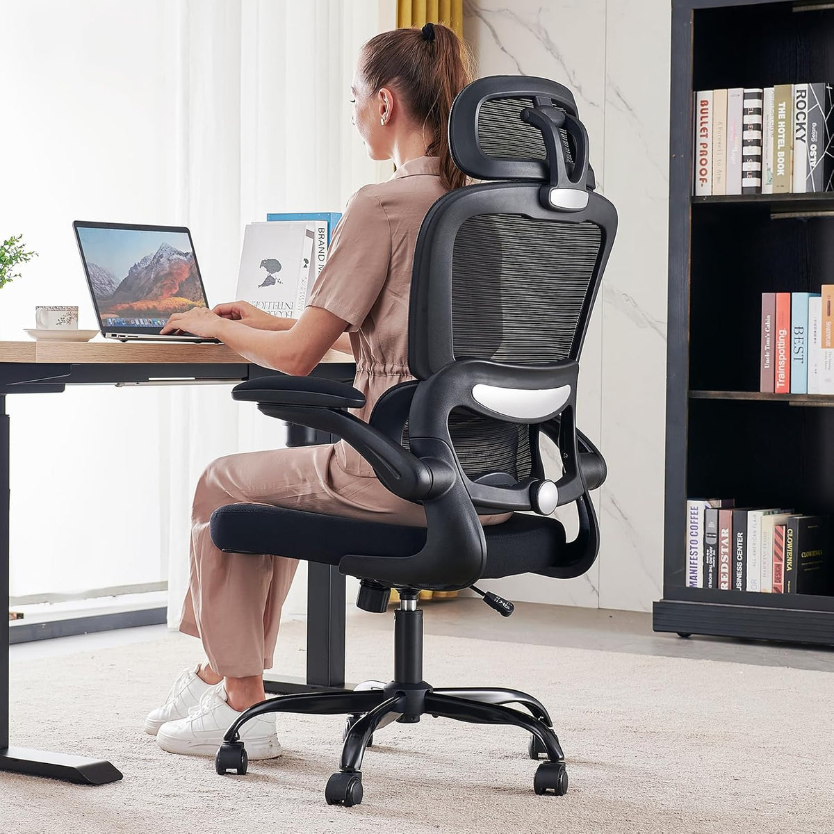 Office Chair Ergonomic Desk Chair 330 lbs Home Mesh Desk Chair Comfortable Gaming Chair
