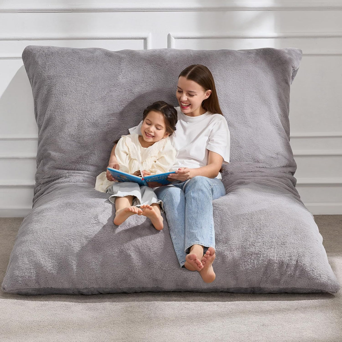 Hobestluk 3 in 1 Bean Bag Chair Giant Bean Bag Chairs Convertible Bean Bag Floor Cushion