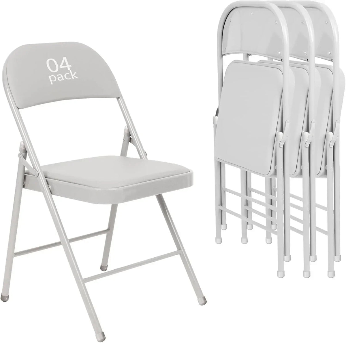 6 Pack Black Folding Chairs with Leather Chairs Events Office Wedding Party Upholstered Chairs