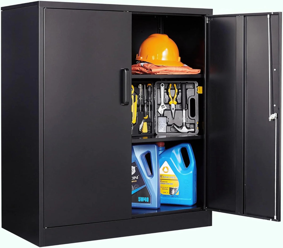 SISESOL Wide & Deep Metal Storage Cabinet with 2 Doors and 6 Shelves,72x36x18