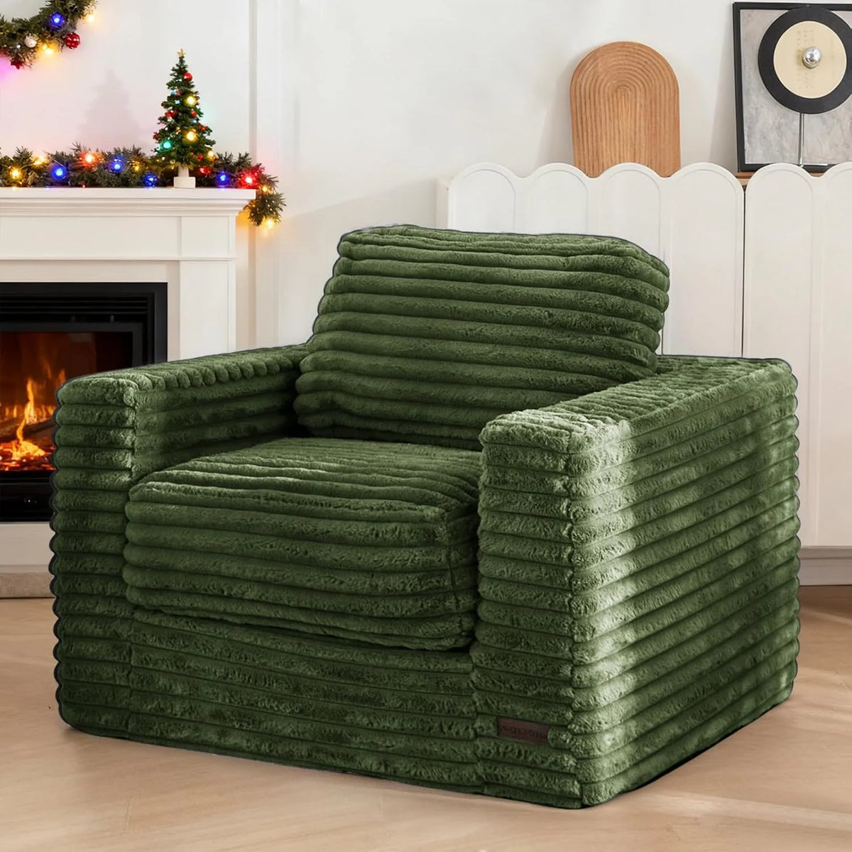 MAXYOYO Bean Bag Chair Two-seat Bean Bag Sofa with Pillows Upholstered Loveseat Floor Sofa