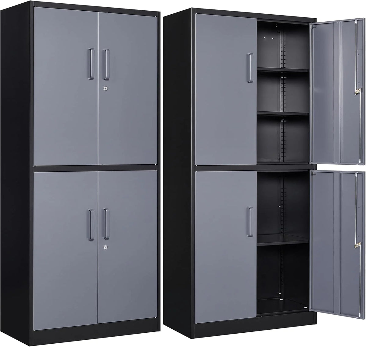 SISESOL Wide & Deep Metal Storage Cabinet with 2 Doors and 6 Shelves,72x36x18