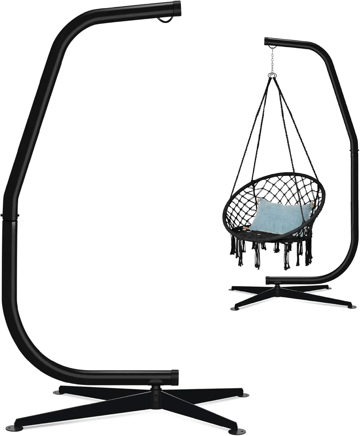 Best Choice Products Metal Hanging Hammock C-Stand for Chair Weather Resistant Finish