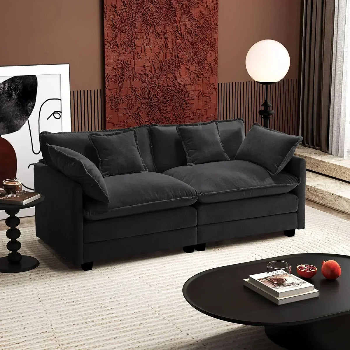 ihanherry 146-inch U-shaped modern sofa modular area cloud sofa