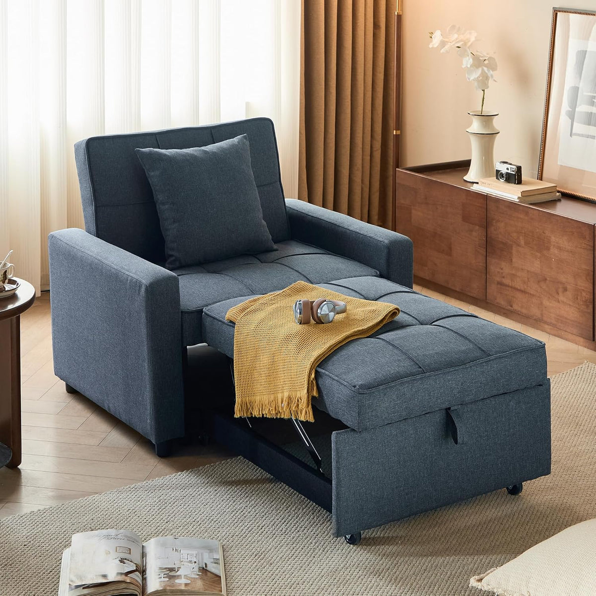 Sofa Bed Chair Convertible Sleeper Sofa with Pull-Out Bed