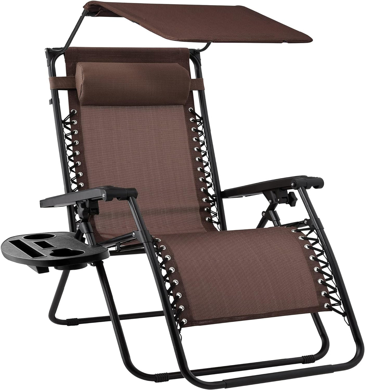 Best Choice Products Folding Zero Gravity Recliner Patio Lounge Chair Adjustable Canopy Shade