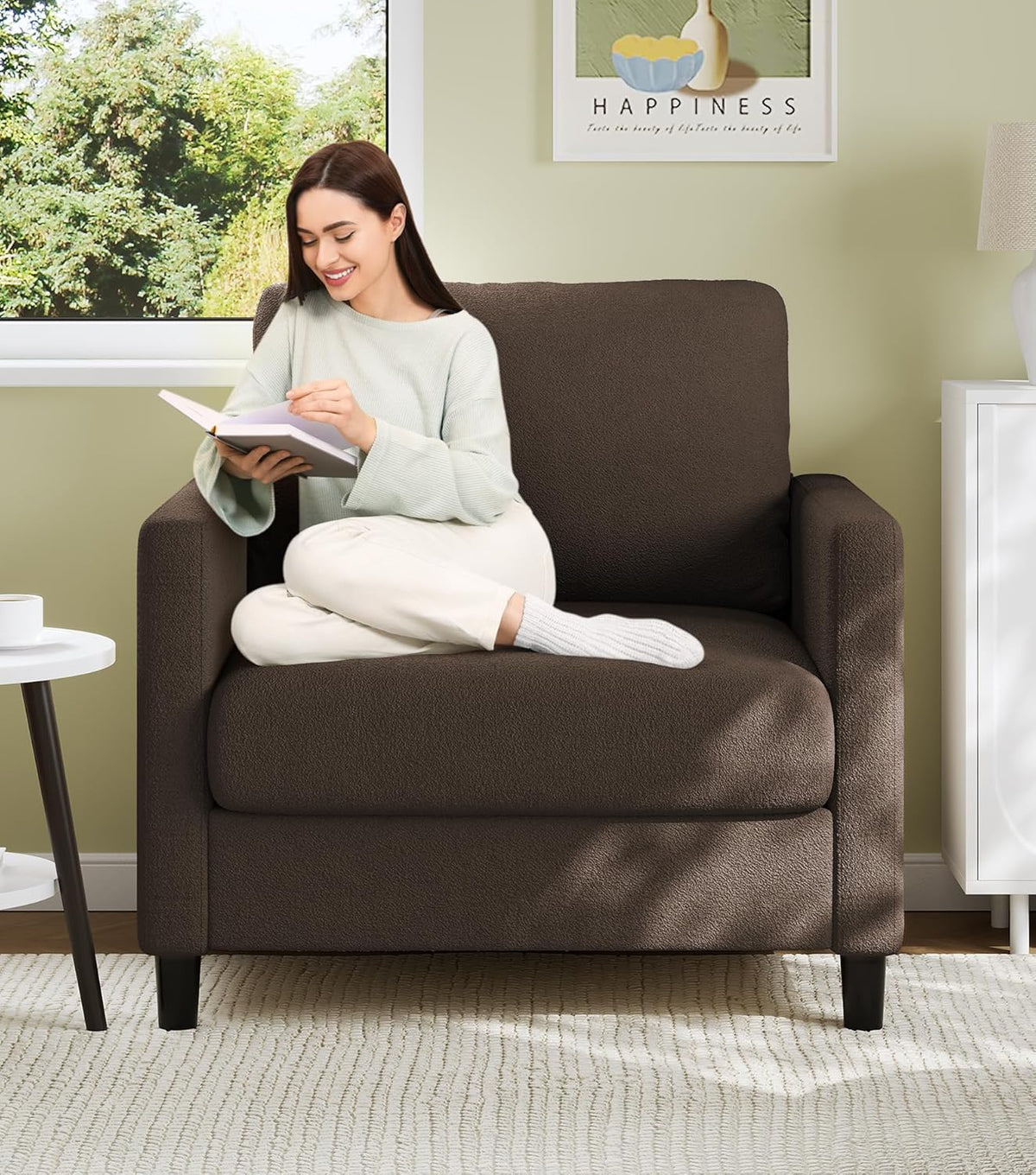 Loveseat Sofa 51" Love Seat Comfy Corduroy Small Loveseat Tool-Free Setup Couch