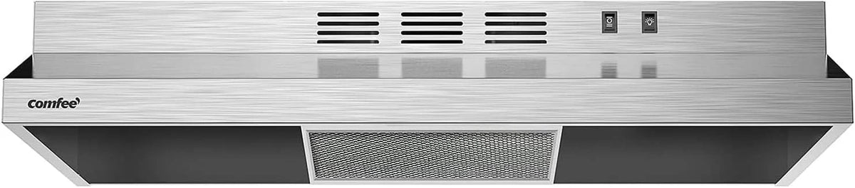 Comfee 30" Under Cabinet Ducted/Ductless Convertible Slim Vent Durable Stainless Steel Kitchen Reusable Filter