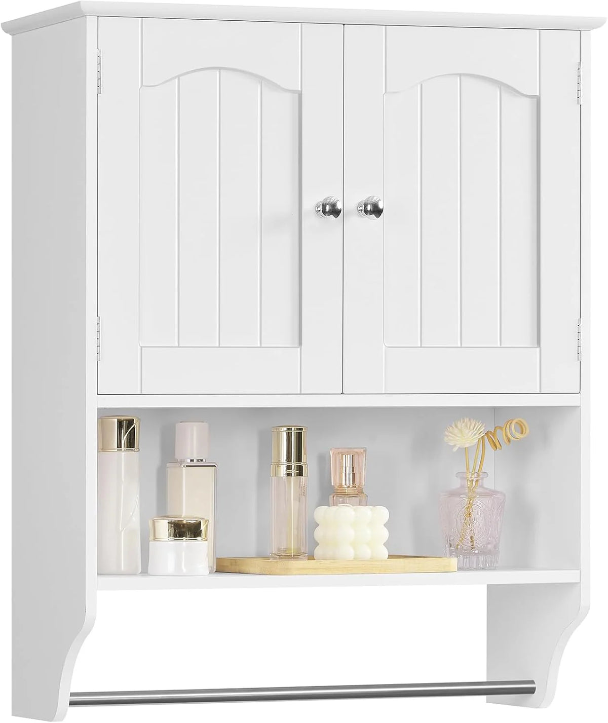 Iwell Storage Cabinet with 2 Drawers & Adjustable Shelves, Cupboard, Floor Cabinet