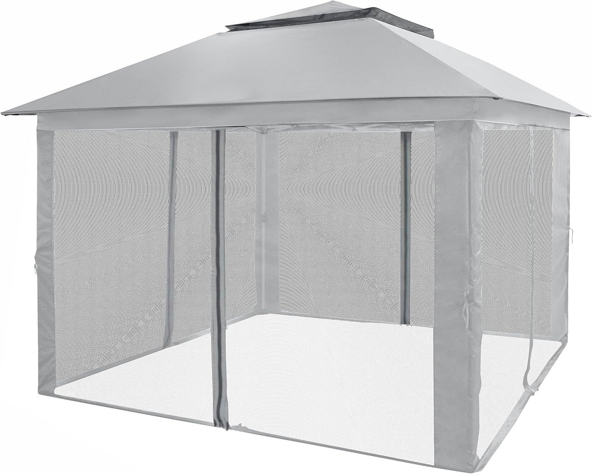 CROWN SHADES 13x13 Pop Up Gazebo, Canopy Tent, Gazebos on Clearance - Outdoor Gazebo for Backyard & Patio Furniture - Carpa Pop Up Tent with Wheeled STO-N-Go Cover Bag (White)