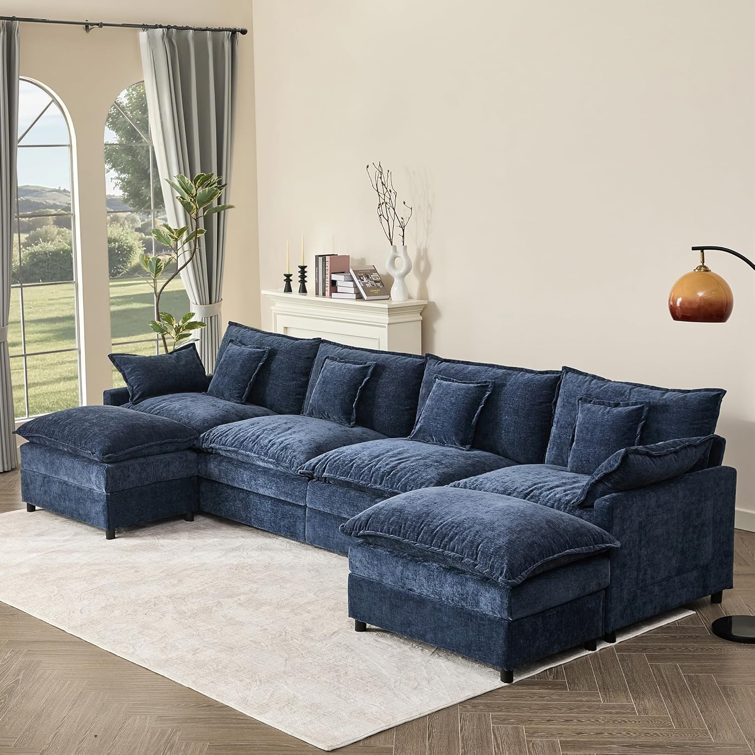 108" U-shaped sofa modular sofa three-seater comfortable cloud sofa