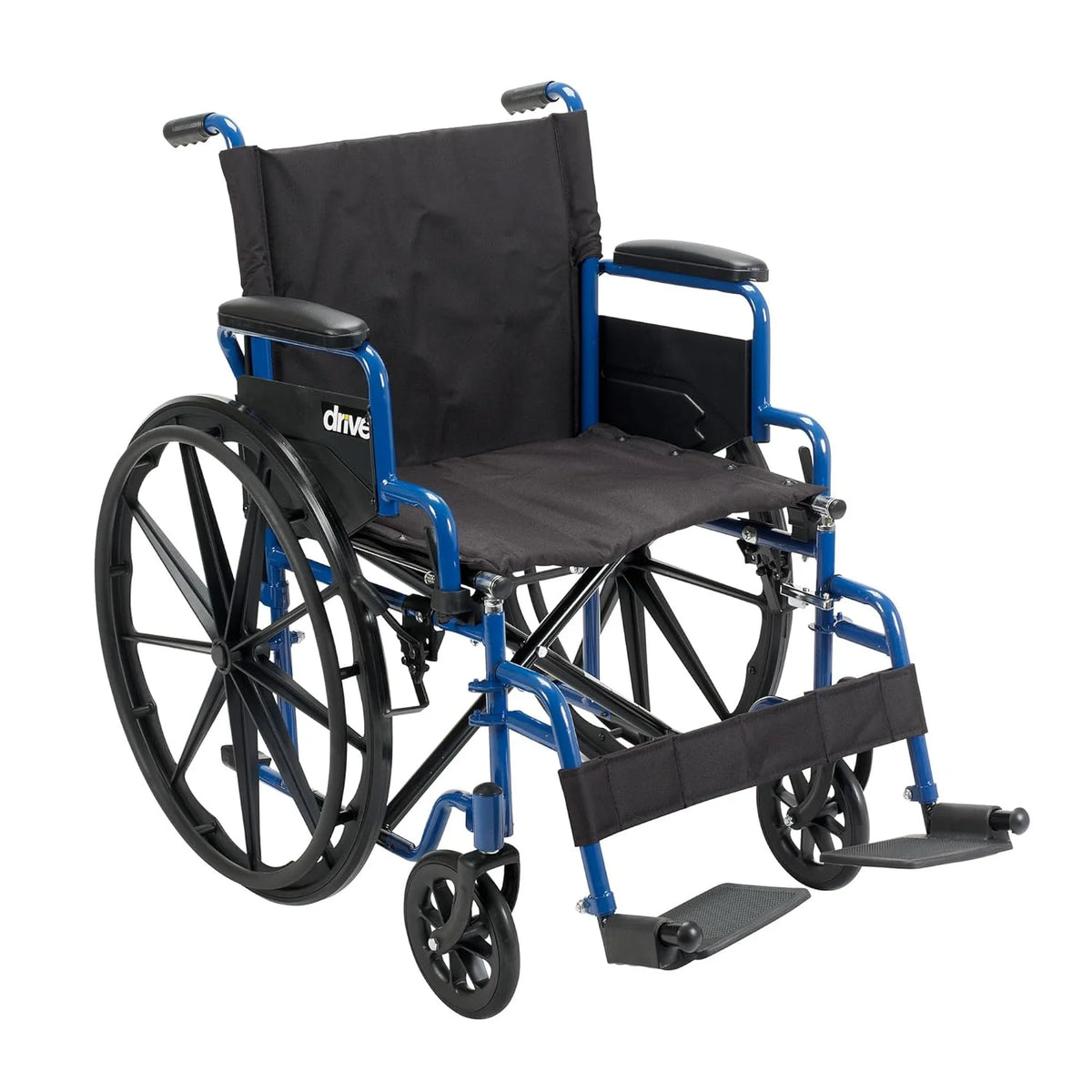 Drive Medical Blue Streak Lightweight Wheelchair - Portable Folding Mobility Aid