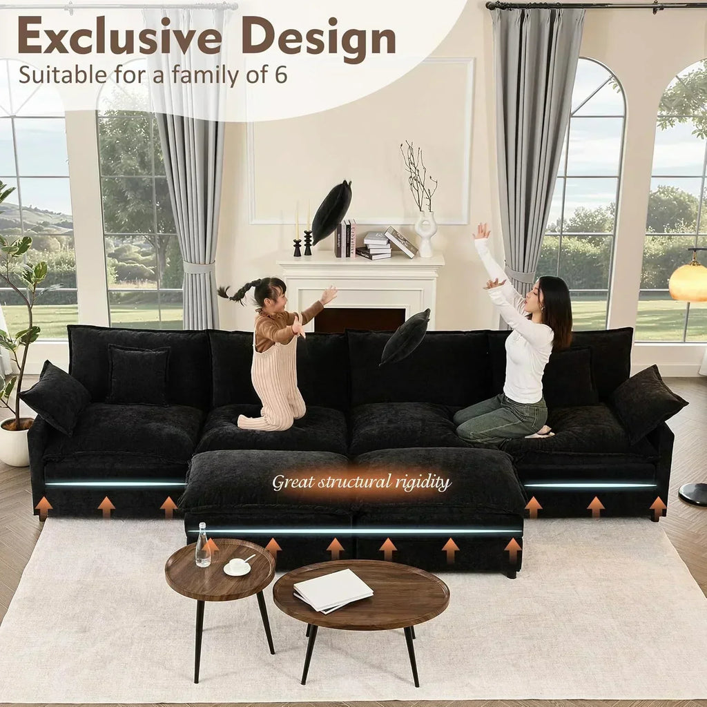 108" U-shaped sofa modular sofa three-seater comfortable cloud sofa