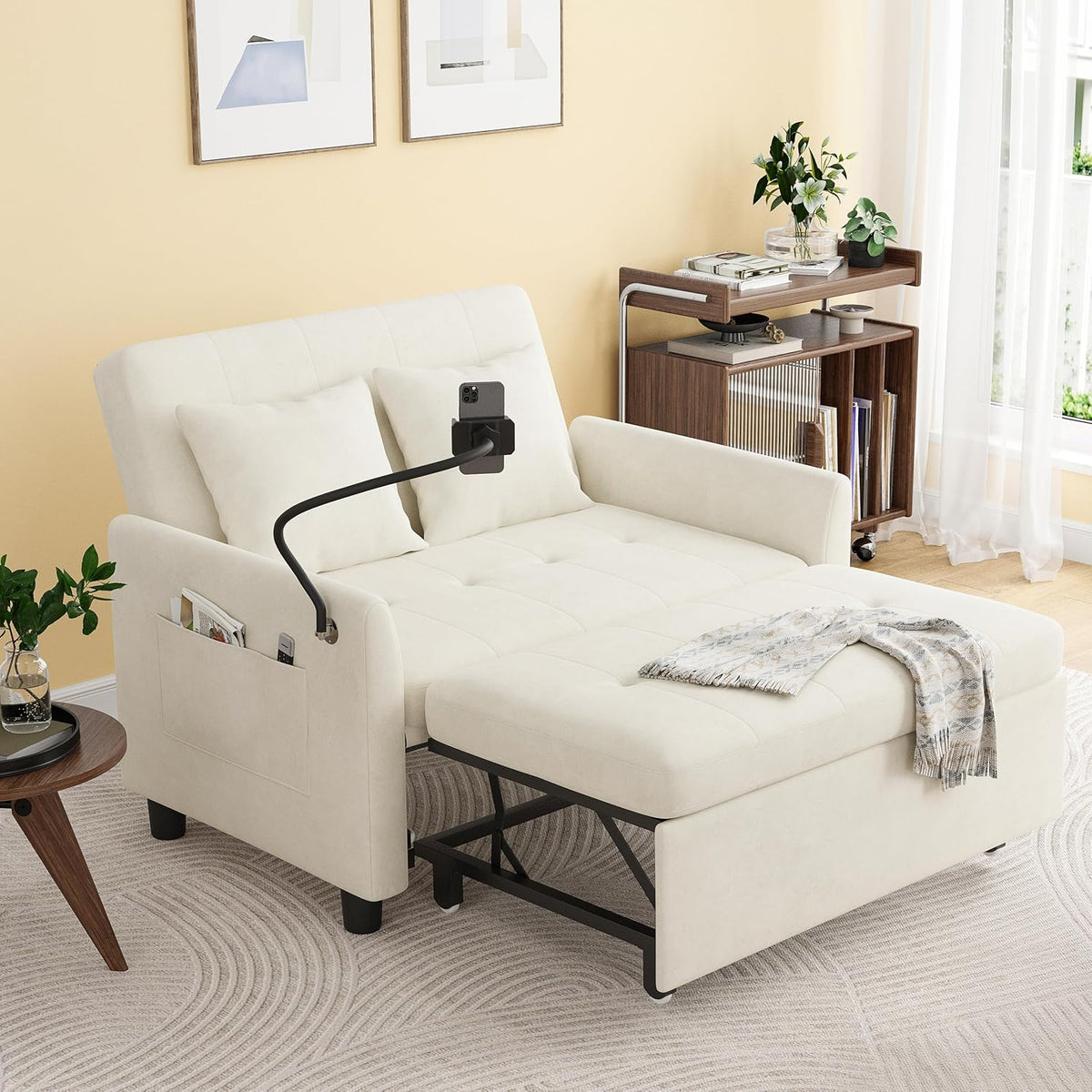 Sleeper Sofa Bed 3 in 1 Convertible Sleeper Couch Bed Pull Out Small Loveseat Sofa