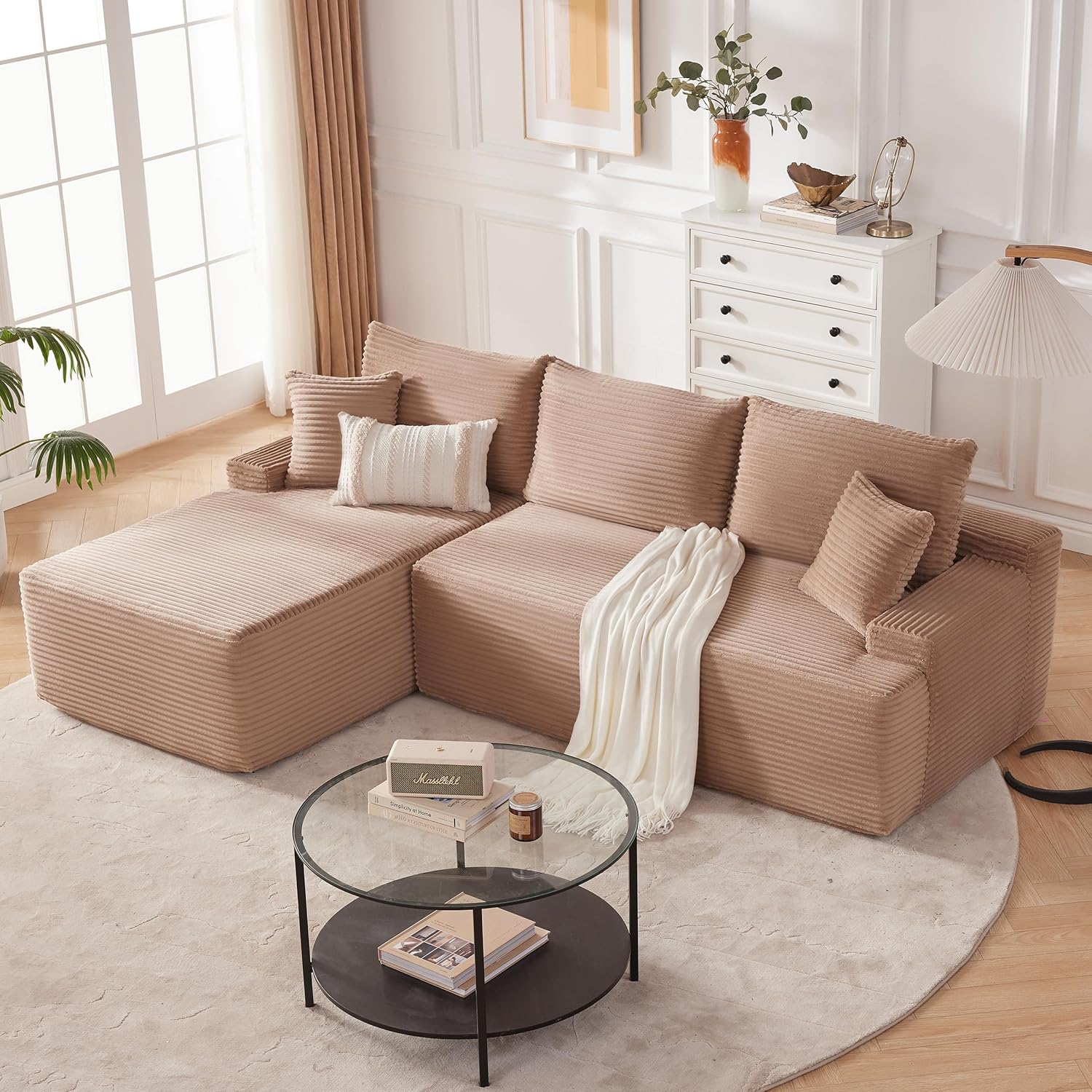 110-inch cloud sofa boneless sofa in the living room modular sofa with deep seats