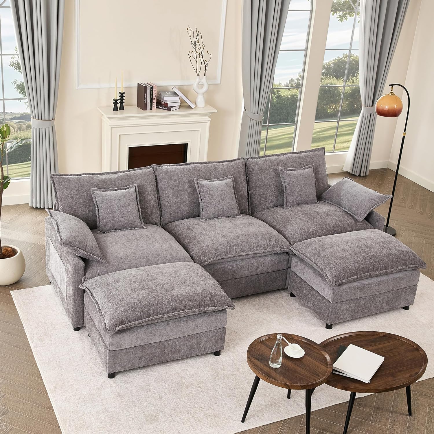 108" U-shaped sofa modular sofa Comfortable cloud sofa